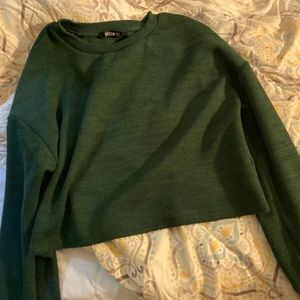 Green cropped sweater